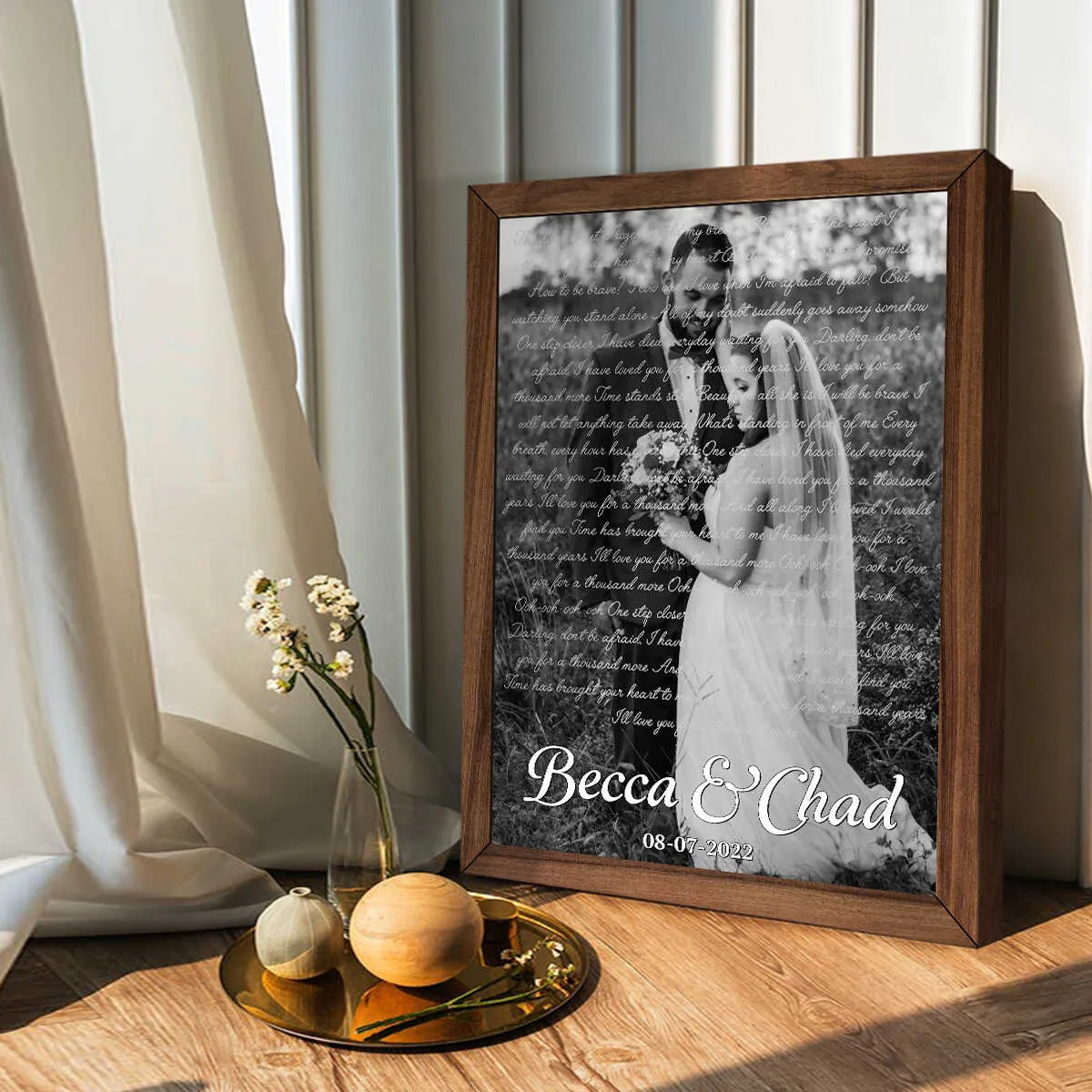 Song Lyrics Wall Art, Picture With Lyrics, Wedding Song Lyrics With Photo, Song Lyrics Sign, First Dance Lyrics Print, Anniversary Gift - Image 5